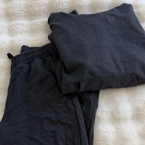 Gymshark Charcoal Black Track Pants & Sweatshirt Set
